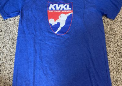 Blue t-shirt with KVKL logo